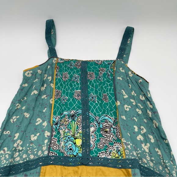 Tiny for Anthropologie Scarf Printed Tunic Dress Crochet Detailing Front Pockets - Picture 7 of 15